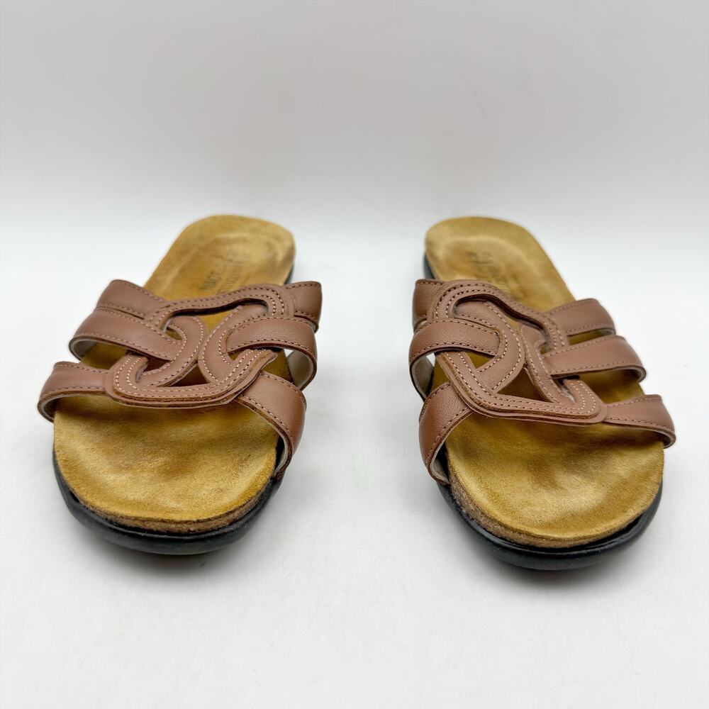 Naot Brown Leather Slide Sandals - Picture 5 of 14